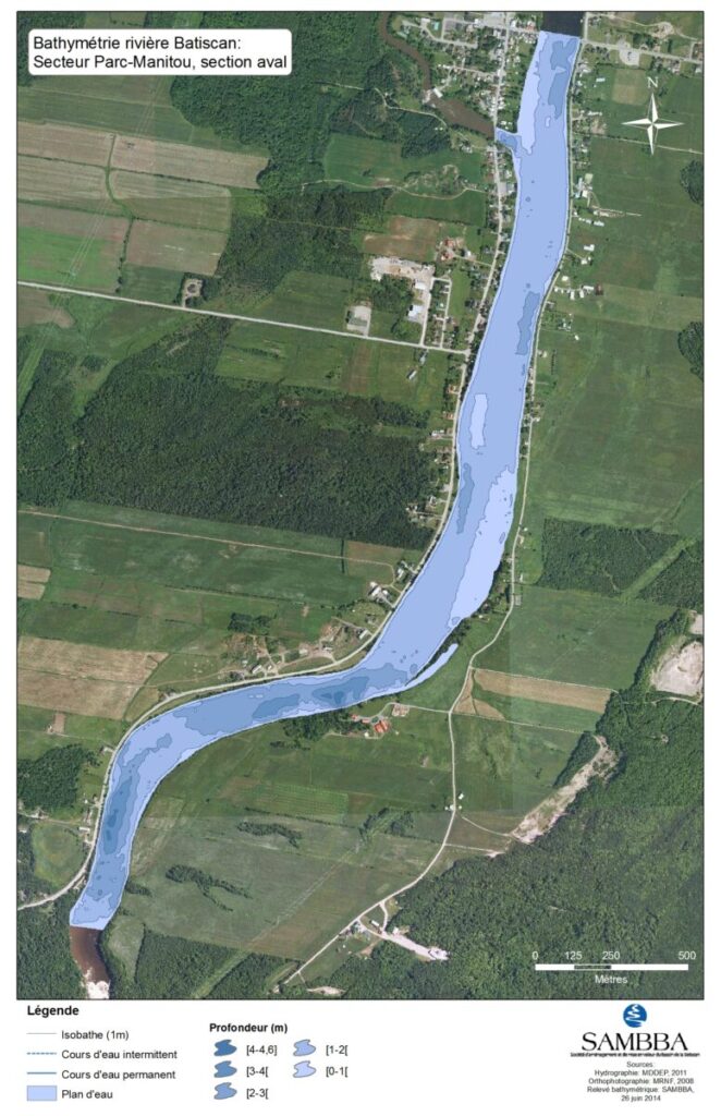 Secteur Parc de la rivière Batiscan-Chute Manitou, section aval du pont de
Saint-Stanislas